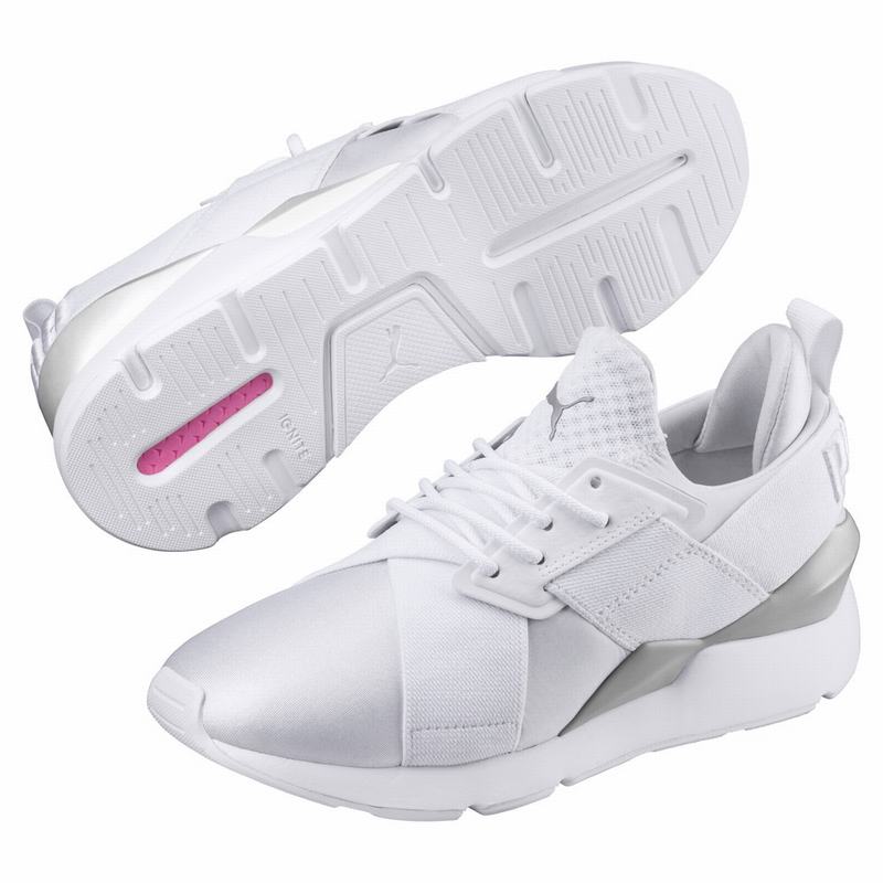 Basket Puma Muse Fille Blanche/Blanche Soldes 431FPQYW